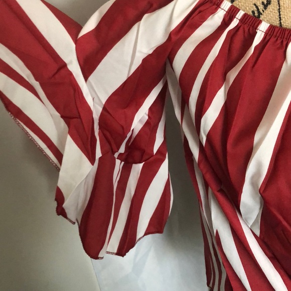 SOLD Striped Knot Bardot Blouse - Picture 6 of 7